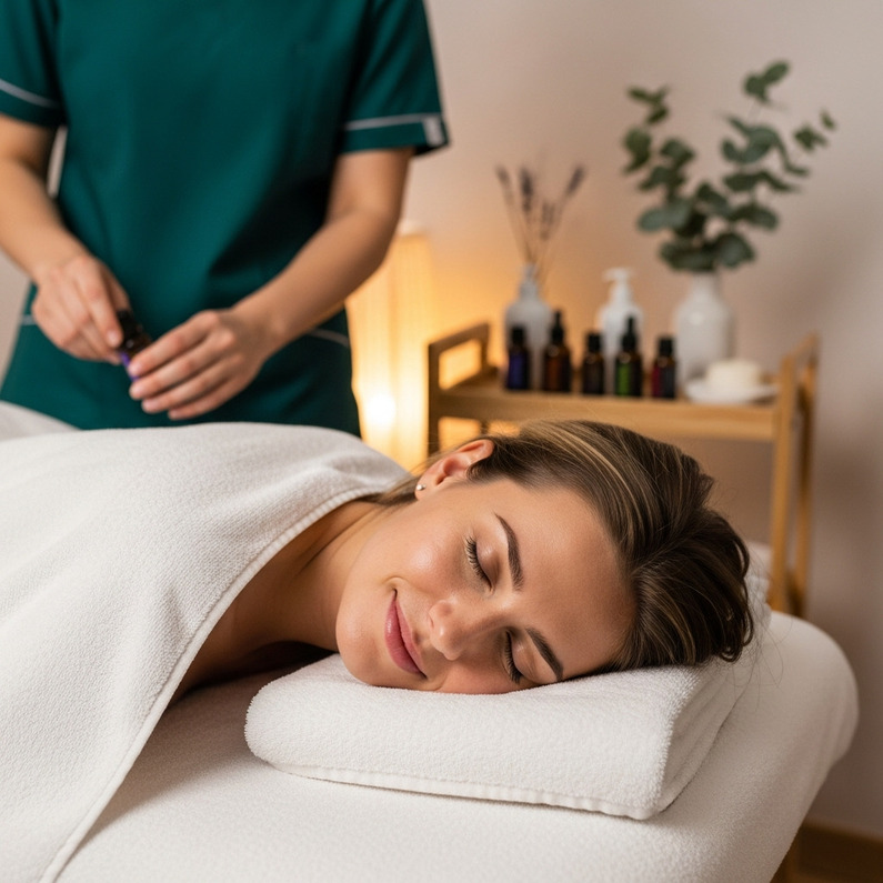 Relaxed client after massage session